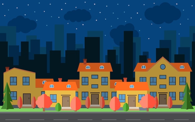 Vibrant Cityscape Under a Starry Night Sky | Jiffy Designs