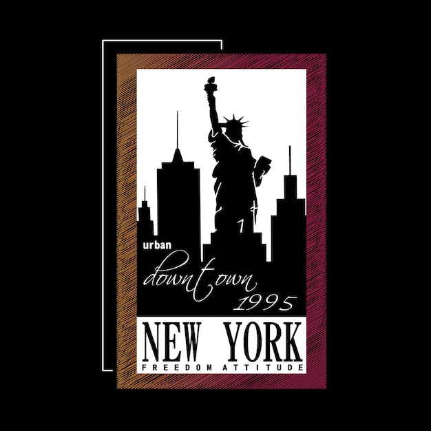 Iconic Silhouette of Lady Liberty in New York City Skyline | Jiffy Designs