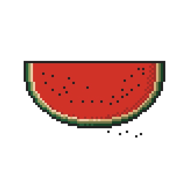 Vibrant Pixel Art Watermelon Slice with Juicy Details | Jiffy Designs