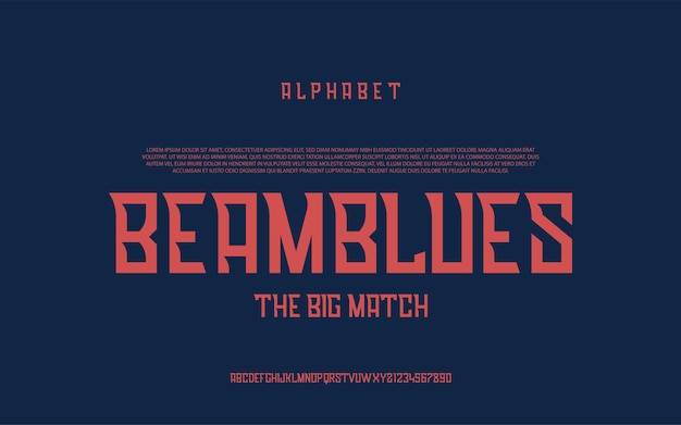 Bold Red Alphabet Letters in Dramatic Beamblues Match | Jiffy Designs