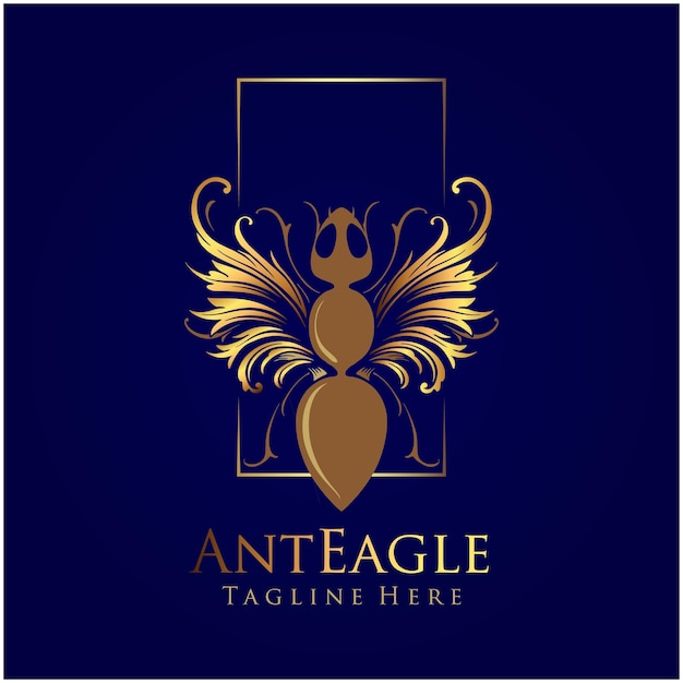 Majestic Golden Eagle Emblem with Ornate Frame | Jiffy Designs