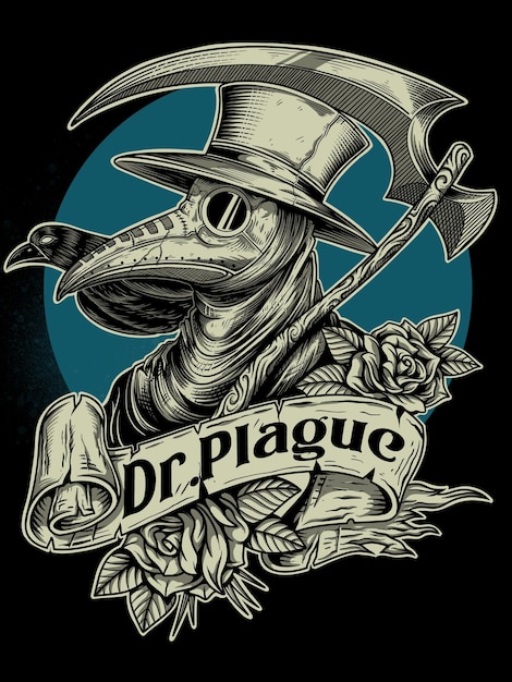 Haunting Plague Doctor Skull with Scythe and Roses | Jiffy Designs