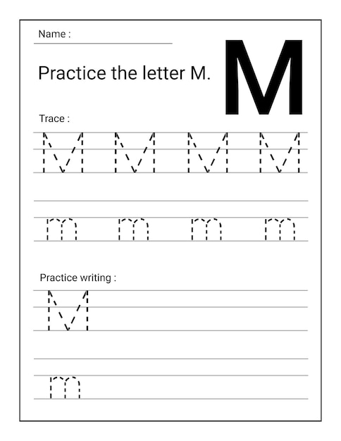 Practicing the Letter M: Tracing and Writing Exercises | Jiffy Designs