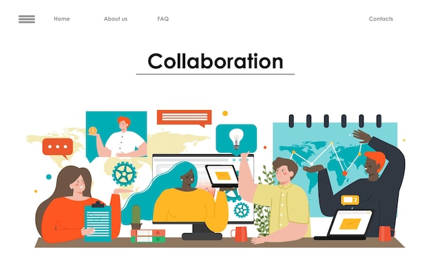 Diverse team collaborating with digital tools and creative ideas ...