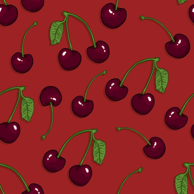 Vibrant Cherry Delight: A Delectable Fruit Pattern | Jiffy Designs