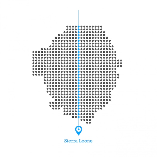 Abstract Dotted Leaf Logo with Sierra Leone Map Outline | Jiffy Designs