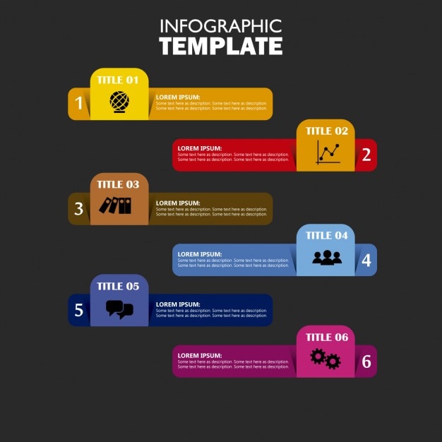 Colorful Infographic Template with Numbered Rectangular Sections ...