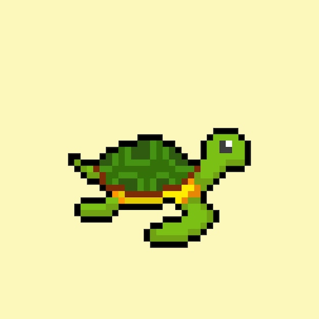 Charming Pixel Art Turtle Crawling Across the Screen | Jiffy Designs