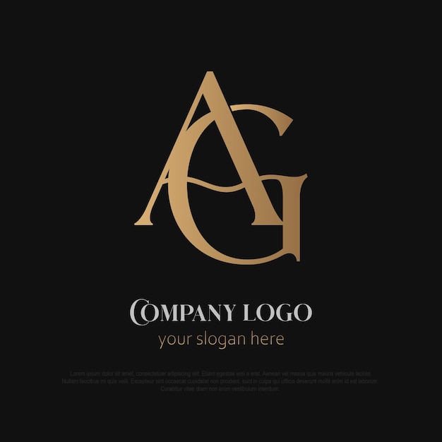 Elegant Golden Monogram Logo with Stylized Initials | Jiffy Designs