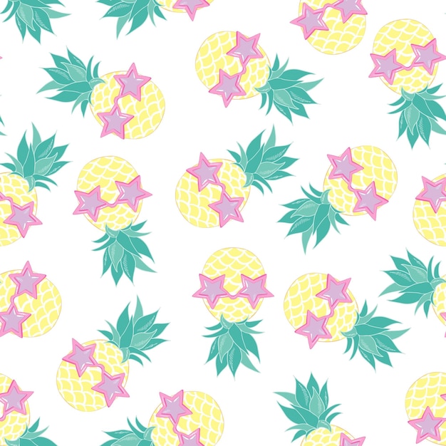 Vibrant Pineapple and Star Pattern | Jiffy Designs