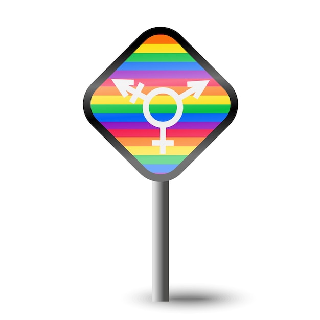 Vibrant Rainbow Pride Symbol on Sleek Traffic Sign | Jiffy Designs