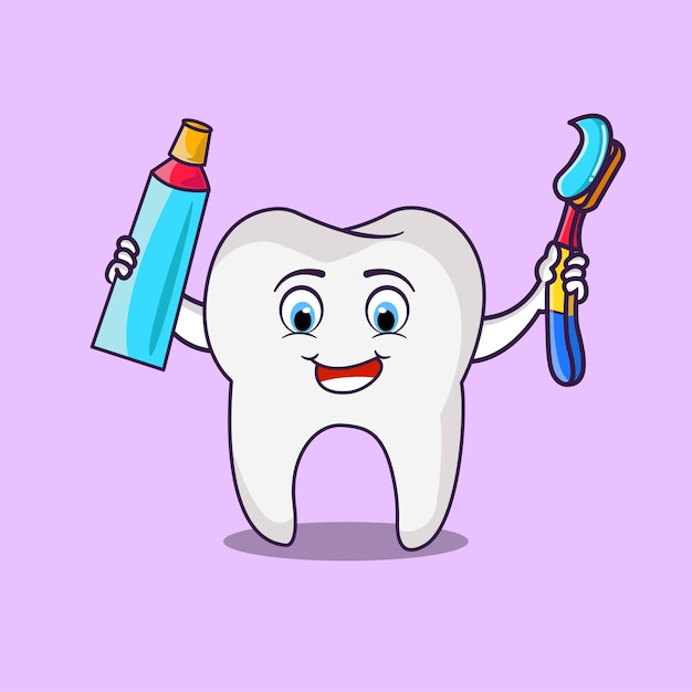 Cheerful Tooth Holding Toothpaste and Toothbrush | Jiffy Designs