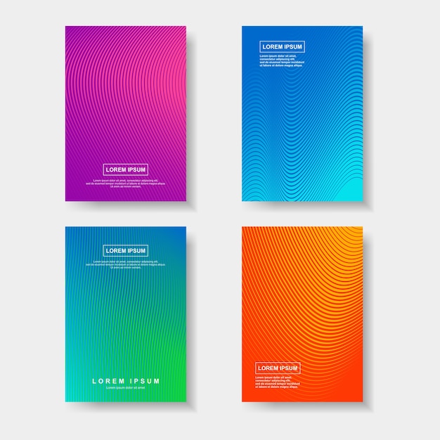 Vibrant Gradient Wave Patterns with Text Overlays Collection | Jiffy ...