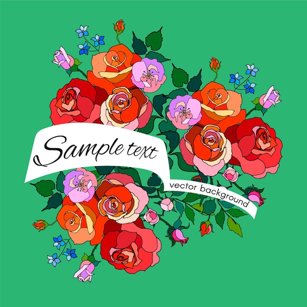 Vibrant Floral Bouquet with Ribbon Banner and Sample Text | Jiffy Designs