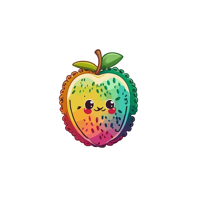 Vibrant and Whimsical Rainbow Apple Illustration | Jiffy Designs