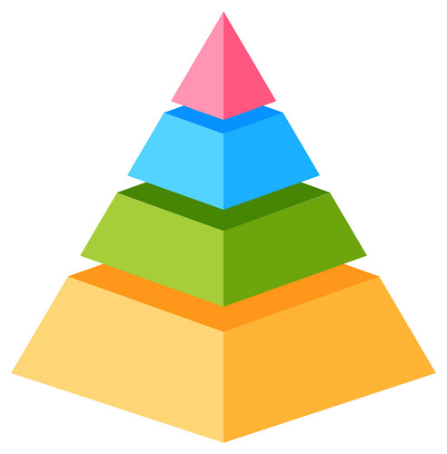 A Colorful Vector Cartoon Pyramid Rendered In 3 D | Jiffy Designs