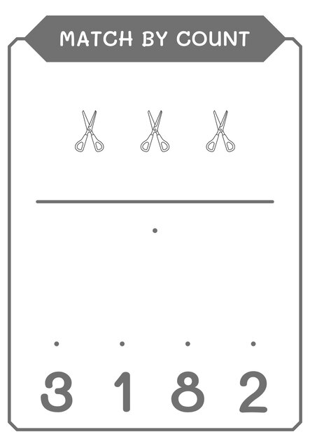 Matching Scissors by Count in Minimalist Monochrome Design | Jiffy Designs