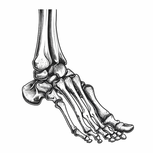 Detailed Anatomical Sketch of the Human Foot Skeleton | Jiffy Designs
