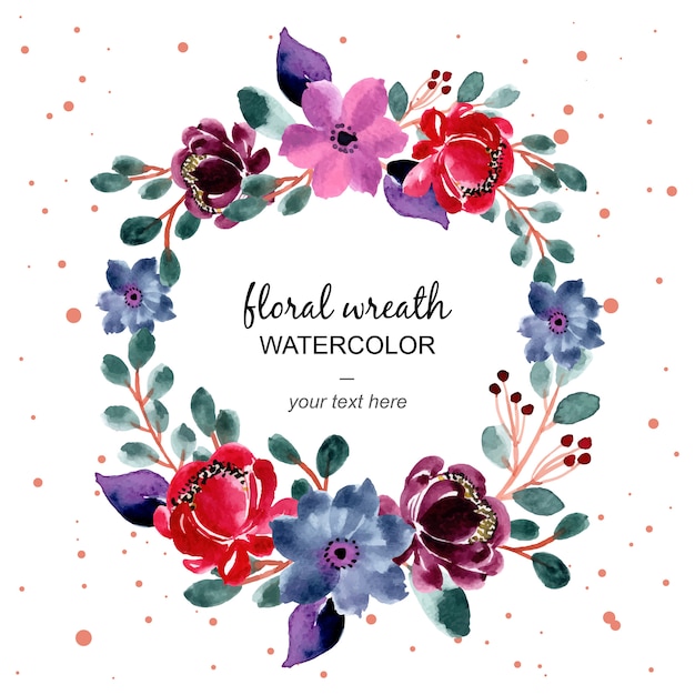 Vibrant Watercolor Floral Wreath with Roses and Wildflowers | Jiffy Designs