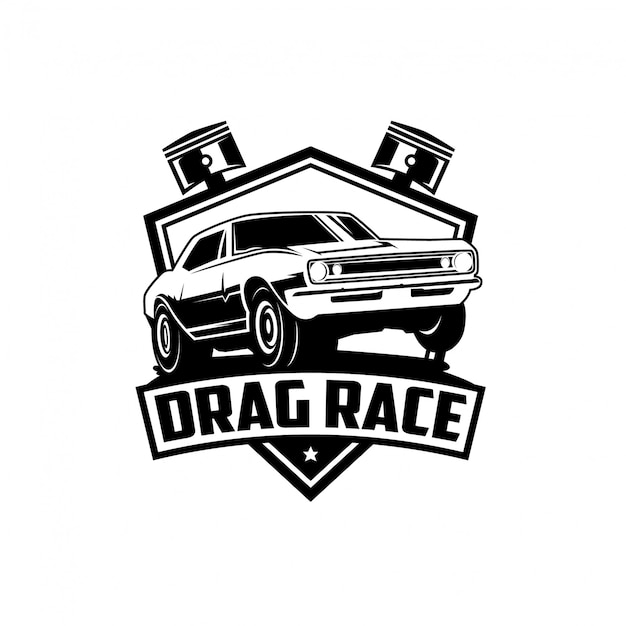 Thrilling Drag Race with Classic Muscle Car Silhouette | Jiffy Designs