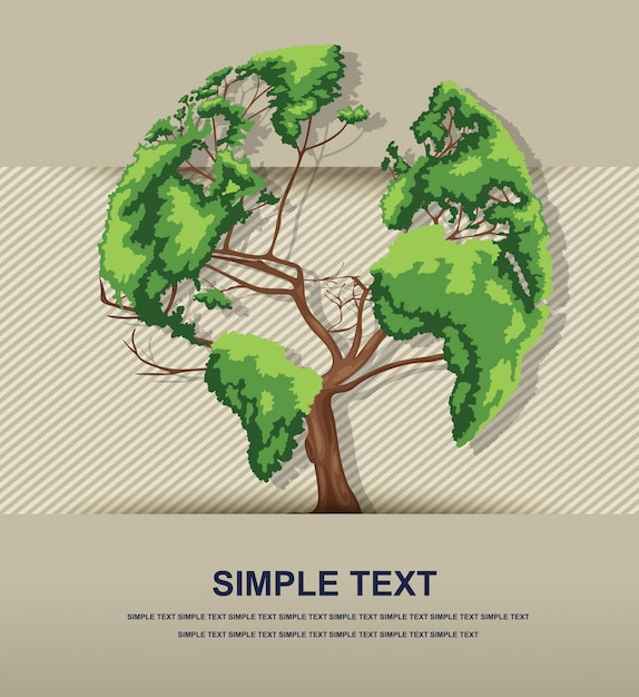 Green Foliage Tree with Simple Text Illustration | Jiffy Designs