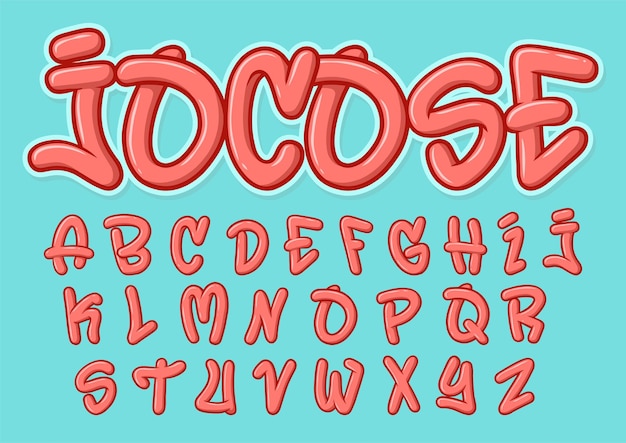 Playful and Vibrant Jocose Alphabet with Bubbly Red Letters | Jiffy Designs