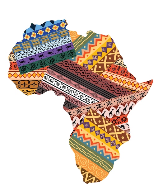 Vibrant African Map with Geometric Tribal Patterns and Colors | Jiffy ...