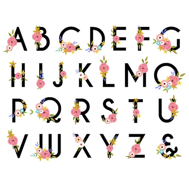 Whimsical Floral Alphabet with Vibrant Blooms and Foliage | Jiffy Designs