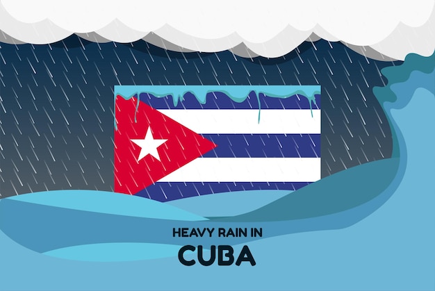 Vibrant Cuban Flag Weathering Heavy Rainfall in Cuba | Jiffy Designs