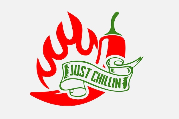 Vibrant Flame with Chili Pepper and Playful Lettering | Jiffy Designs
