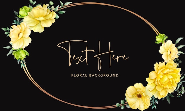 Elegant Floral Frame with Golden Text | Jiffy Designs