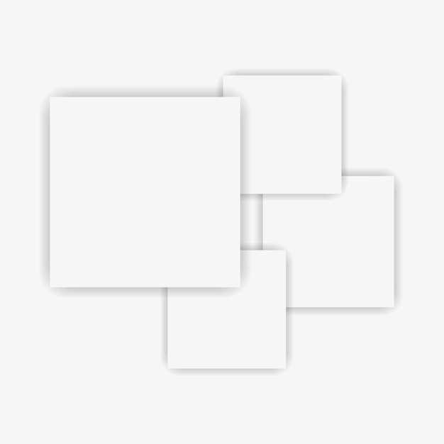 Minimalist White Squares Overlapping Abstract Geometric Composition ...