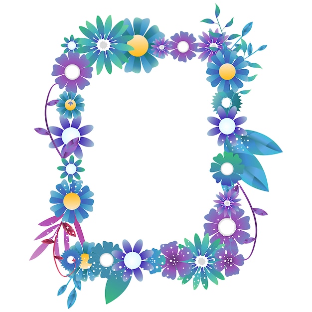 Vibrant Floral Frame with Playful Blooms | Jiffy Designs