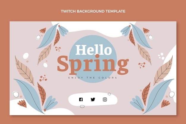 Elegant Spring-Themed Twitch Background with Floral Illustrations ...