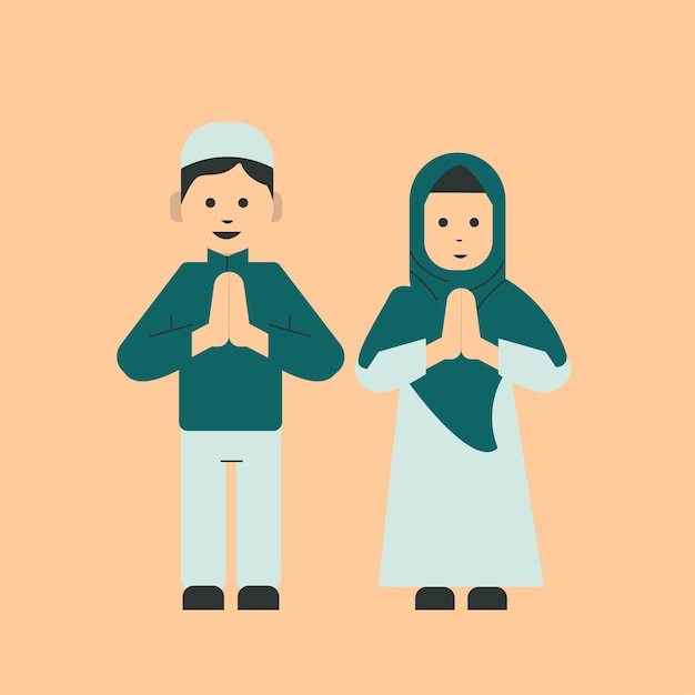 Devout Muslim Couple in Traditional Dress Praying Together | Jiffy Designs