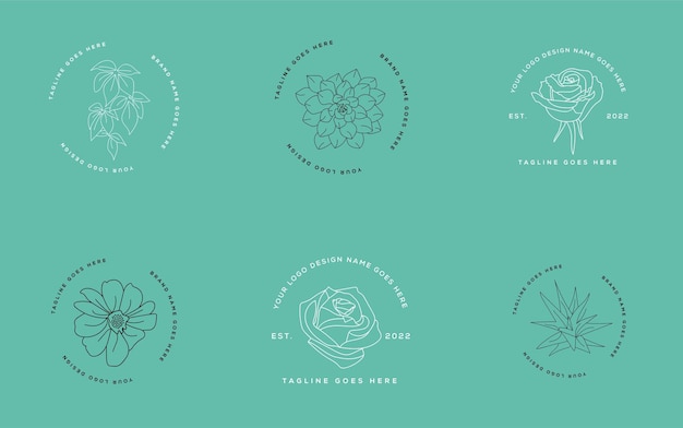 Elegant Floral Emblem Collection with Minimalist Designs | Jiffy Designs