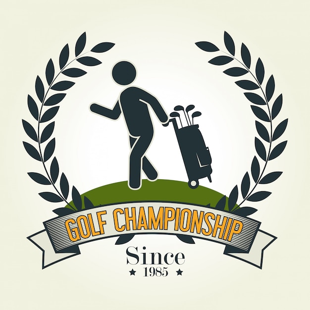 Vintage Golf Championship Emblem with Laurel Wreath | Jiffy Designs