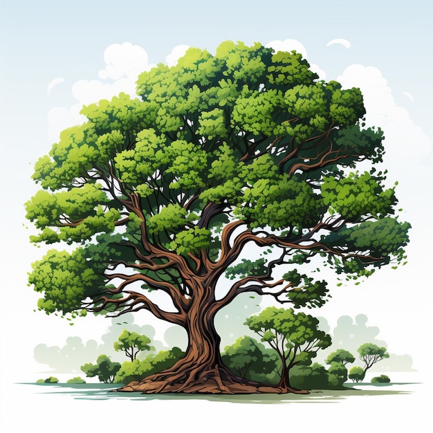 Majestic Oak Tree Stands Tall in Lush Greenery | Jiffy Designs