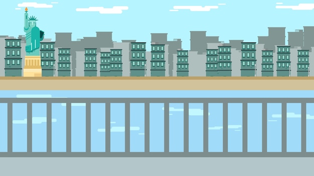Iconic New York City Skyline with Statue of Liberty | Jiffy Designs