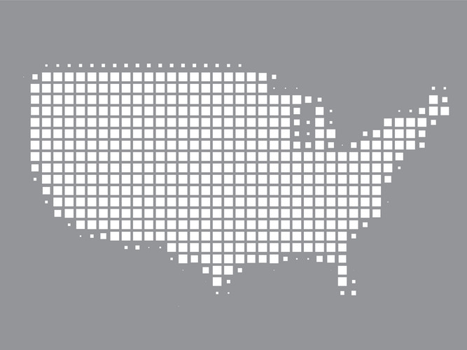 Map Of United States Made Of Squares, Vector Illustration | Jiffy Designs