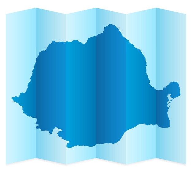 Folded Map Revealing the Stunning Outline of Romania | Jiffy Designs