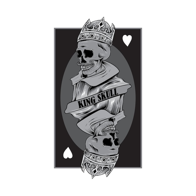 Regal Skull Emblem with Ornate Crown and Ribbon | Jiffy Designs