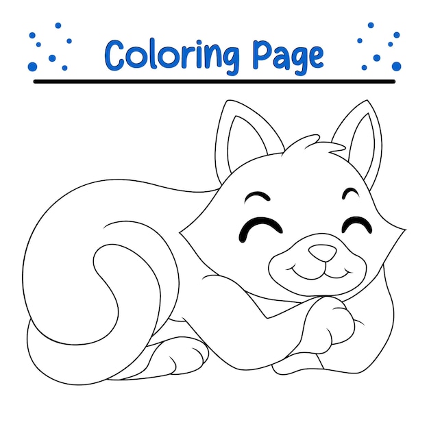 Adorable Cat Coloring Page with Playful Dots and Title | Jiffy Designs