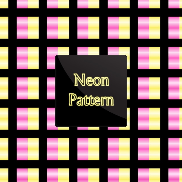 Vibrant Neon Grid Pattern with Geometric Shapes | Jiffy Designs