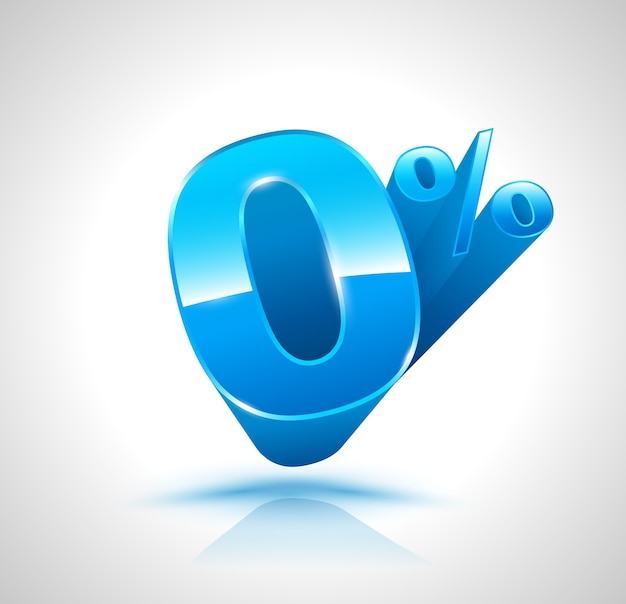 Vibrant Blue Percentage Symbol with Upward Pointing Arrow | Jiffy Designs