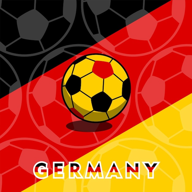 Vibrant German Soccer Ball on Hexagon Pattern | Jiffy Designs
