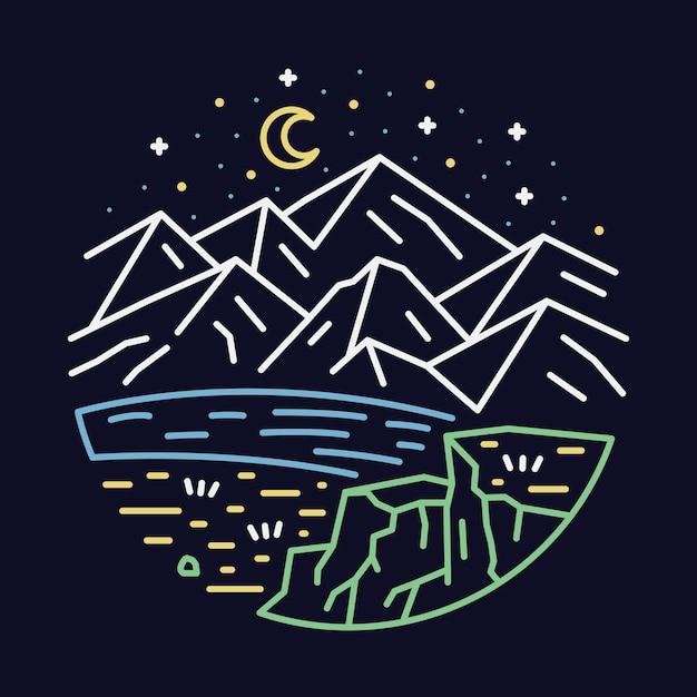 Serene Mountainscape Under Starry Night Sky | Jiffy Designs