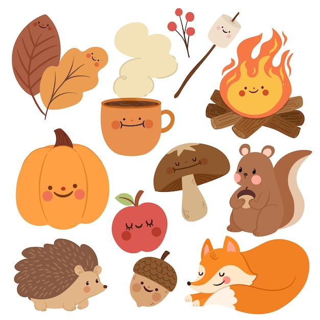 Delightful Autumn Woodland Creatures and Elements Collection | Jiffy Designs