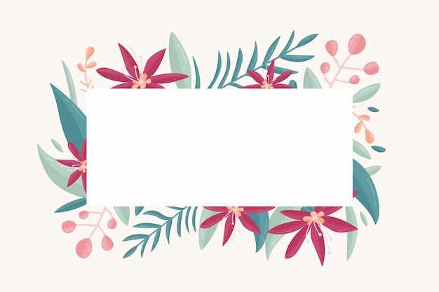 Vibrant Floral Frame with Leaves and Berries Illustration | Jiffy Designs