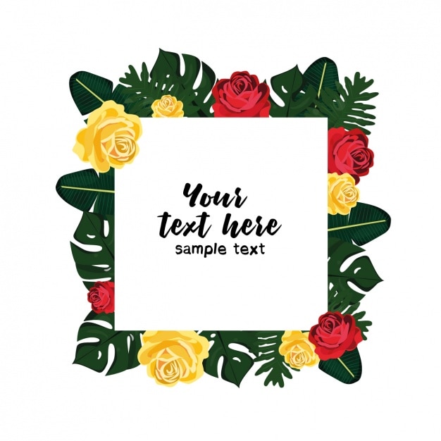 Vibrant Floral Frame with Roses and Sample Text Space | Jiffy Designs